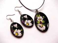 set bijuterii lemn ,set colier si cercei 42311