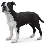 Figurina pictata manual caine staffordshire terrier