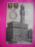 HOPCT 12323 PALATUL-FIRENZE / FLORENTA IN ANUL 1930 -ITALIA TCV - VECHE -STAMPILOGRAFIE -TIMBRU --EUROPA - -ROMANTICA- -CIRCULATA