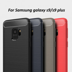 Bumper anti?oc / Husa cu textura de carbon pt Samsung Galaxy S9 Plus foto