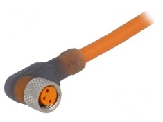 Conector M8 2m mamă 3 PIN unghi 90&deg; PVC LED