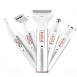 Epilator Damar umed si uscat, 5 IN 1, Lavabil, Incarcare USB, Portabil, Fara fir, Multifunctional, Unisex, Usor de curatat, Auriu, Pentru toate tipuri