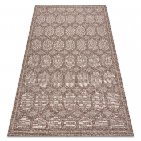 Covor HOUSE SISAL 40356 Caro, țesute plate, efect l&acirc;nos bej, 120x170 cm
