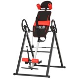 HOMCOM Bancă de Inversie cu &Icirc;nălțime Reglabilă și Tetieră, Bancă Inversă din Oțel și Plastic, 79x114x153 cm, Negru | Aosom Romania