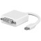Cablu adaptor mini DisplayPort la DVI-I 24+5 PL alb Goobay