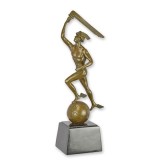 Mercur-statueta Art Deco din bronz pe un soclu din marmura BJ-94