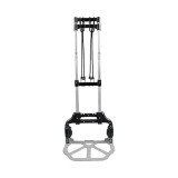 Liza multifunctionala extensibila, pentru carat bagaje si greutati, maxim kg 75, cu 2 roti, din metal, inaltime 63-100 cm, argintiu/negru
