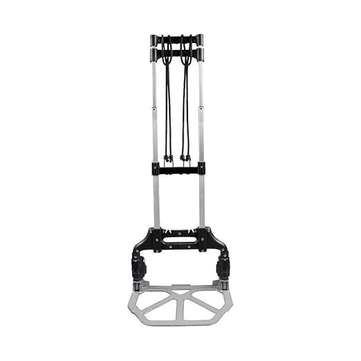 Liza multifunctionala extensibila, pentru carat bagaje si greutati, maxim kg 75, cu 2 roti, din metal, inaltime 63-100 cm, argintiu/negru