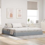 Cumpara ieftin Cadru de pat otoman Gri deschis 200 x 200 cm tesatura