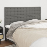 VidaXL Tăblii de pat, 4 buc, gri &icirc;nchis, 100x5x78/88 cm, textil