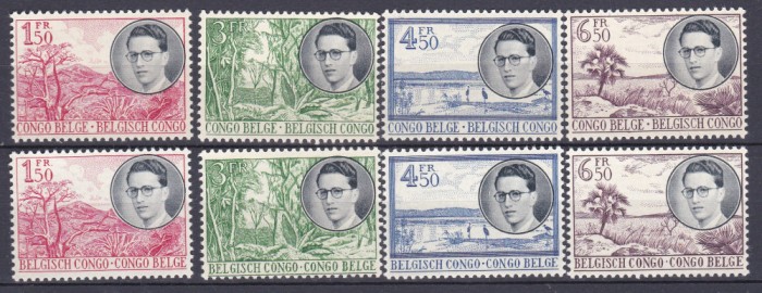 DB1 Congo Belgian 1955 Bauduin Peisaje 8 v. MNH