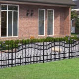 vidaXL Gard grădină cu v&acirc;rfuri negru 115 cm oțel vopsit electrostatic