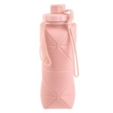 Sticlă Apă Silicon, Pliabilă, Roz, Capacitate 600ml, M&acirc;ner, Rezistentă Congelare, Potrivită Mașină Spălat Vase/Cuptor Microunde, Oem