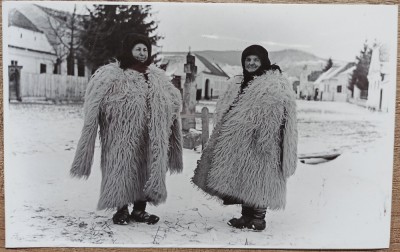 Taranci langa troita, peisaj de iarna, anii &amp;#039;30// reproducere de epoca foto