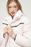 Tommy Jeans geaca femei, culoarea roz, de iarna, oversize