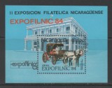 Nicaragua 1984 - Expofilnic, calești, transport, colita neuzata
