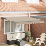 VidaXL Cortina Retractabilă Manual Bej 350x250 cm