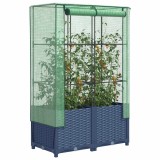 vidaXL Strat &icirc;nălțat cu husă de seră, aspect ratan, 80x40x138 cm