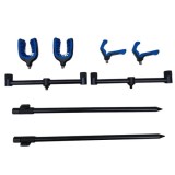 Set 2 BUZZ BAR FEEDER CU picheti reglabili si suporti feeder 2 posturi+geanta transport, 3 posturi