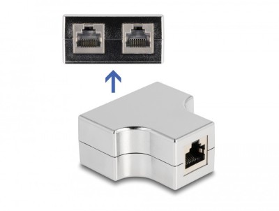 RJ45 SPLITTER / T-ADAPTER 1 X RJ45 BUCHSE ZU 2 X RJ45 BUCHSE CAT.5E STP 87860 DELOCK foto