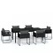 Set de servit masa pentru gradina, 7 piese, negru
