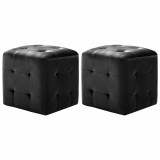 Cumpara ieftin Noptiere, 2 buc., negru, 30 x 30 x 30 cm, tesatura din catifea