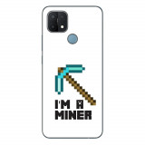 Husa compatibila cu Oppo A15 si A15s Silicon Gel Tpu Model Minecraft Miner
