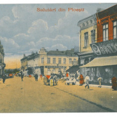 4696 - PLOIESTI, Market, Romania - old postcard, CENSOR - used - 1917