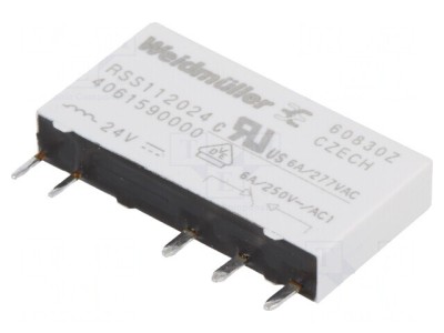Releu electromagnetic SPDT 24VDC 6A THT foto