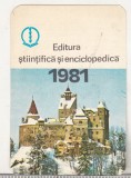 Bnk cld Calendar de buzunar 1981 - Castelul Bran