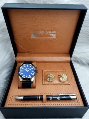 Set cadou pentru barbati Matteo Ferari, ceas, butoni, pix metalic MF033B110G foto