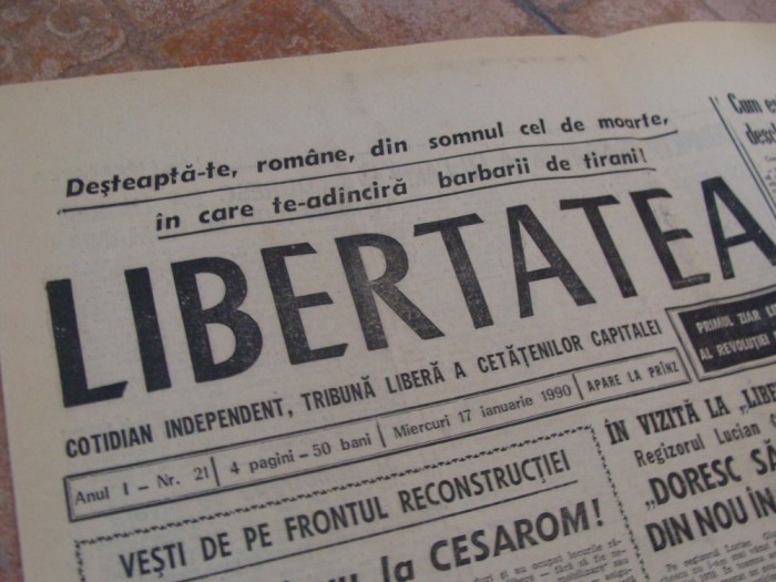 ziarul libertatea - 17 ianuarie 1990