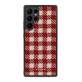 Husa Samsung Galaxy S22 Ultra - Skino Gingham Red, rosu bej