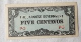 Bancnota veche ocupatia Japoneza in Filipine 5 Centavos 1942