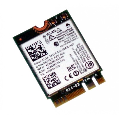 DELL Latitude E5450 Intel Dual Band Wireless AC 7265 WiFi Bluetooth 0K57GX foto