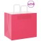 vidaXL Pungi de h&acirc;rtie 250 buc cu m&acirc;nere roz 32x22x28 cm 4101904