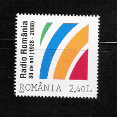 ROMANIA 2008 - SOCIETATEA ROMANA DE RADIODIFUZIUNE, MNH - LP 1820