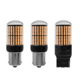 Bec LED Auto Canbus P21W 1156 BA15S PY21W, Rosu, 800 Lumeni, 3000K, Semnalizare, Sticla, Fara Eroare Bord