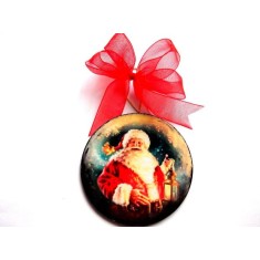 glob pe lemn mos Craciun cu felinar, 40120