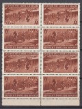 ROMANIA 1951 LP 281 a CIRCUITUL CICLIST TETE-BECHE SERIA IN BLOC DE 4 TIMBRE STARE MNH