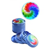 Grinder metalic Black Leaf Mandala, 4 parti, O50mm