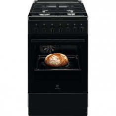 Aragaz mixt Electrolux LKK520002K, 4 Arzatoare gaz, Grill, Cuptor electric 54 L, 50x60 cm, Negru