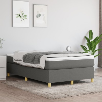 vidaXL Cadru de pat fără saltea, gri &amp;icirc;nchis, 120x200 cm, textil 3120946 foto