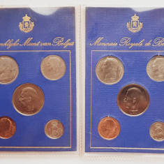 M01 Belgia set monetarie 10 monede 1974 25, 50 centimes 1, 5, 10 Francs