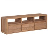 Cumpara ieftin Comodă TV, 120 x 30 x 40 cm, lemn de tec cu finisaj natural