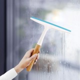 Racleta pentru geam cabina de dus, cu maner din lemn, 24x20x3 cm, alb, Sepio