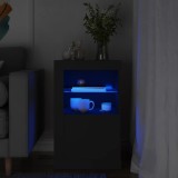 vidaXL Dulap lateral cu lumini LED, negru, lemn prelucrat