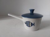 Cana vitroporțelan Villeroy &amp; Boch (8 x 8 cm) - Made in Luxembourg / Vintage - model cu peste / pesti