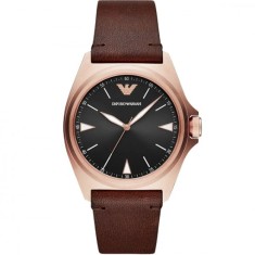 Ceasul pentru bărbați Emporio Armani Nicola, cronograf, 40 mm, cu baterie, curea de piele maro, AR11258