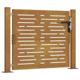 Cumpara ieftin Poarta pentru gradina, 105x105 cm, otel corten, dreptunghiuri